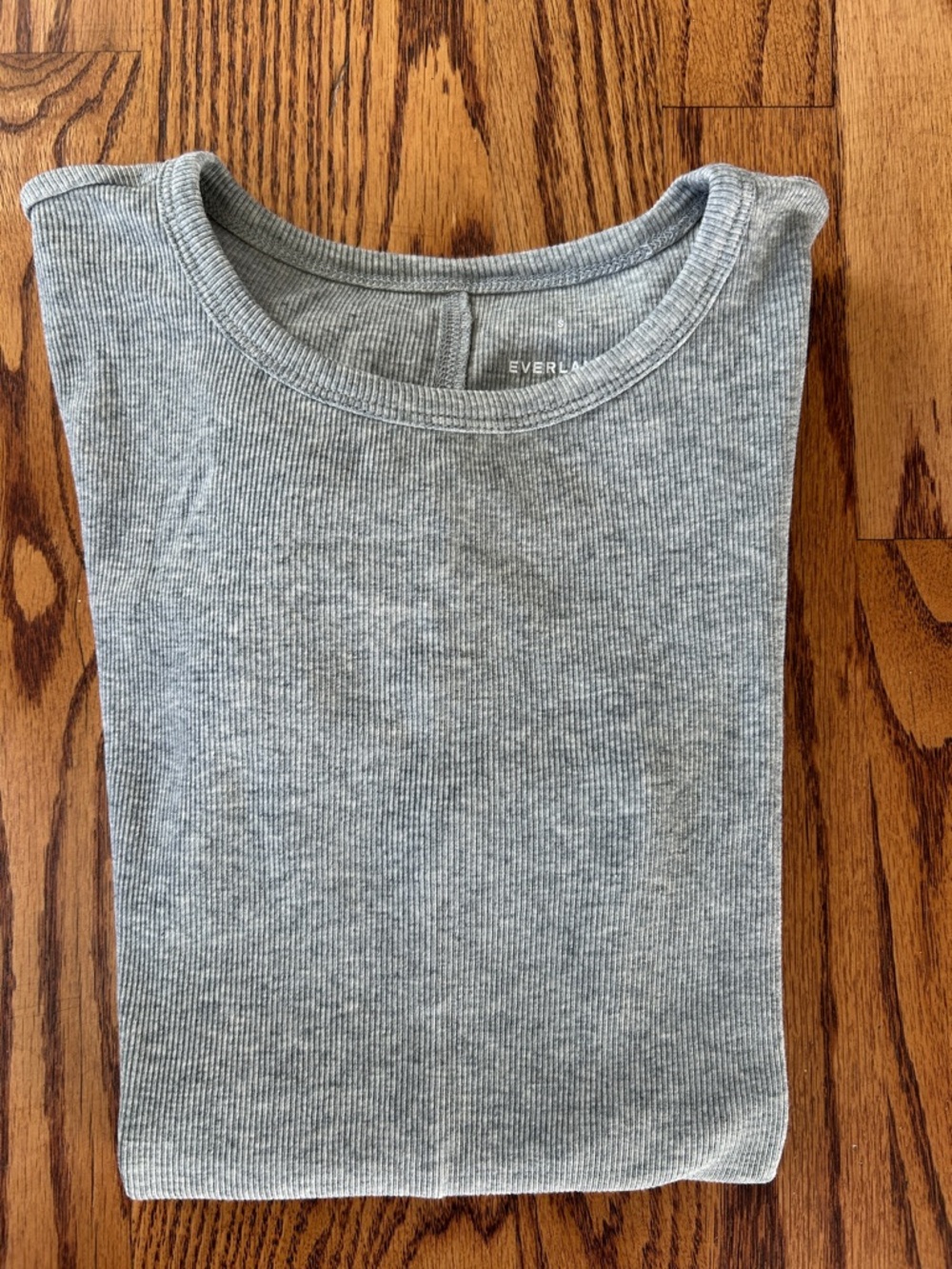 Everlane Heather Gray Ribbed T Shirt Size Small - Picture 4 of 4